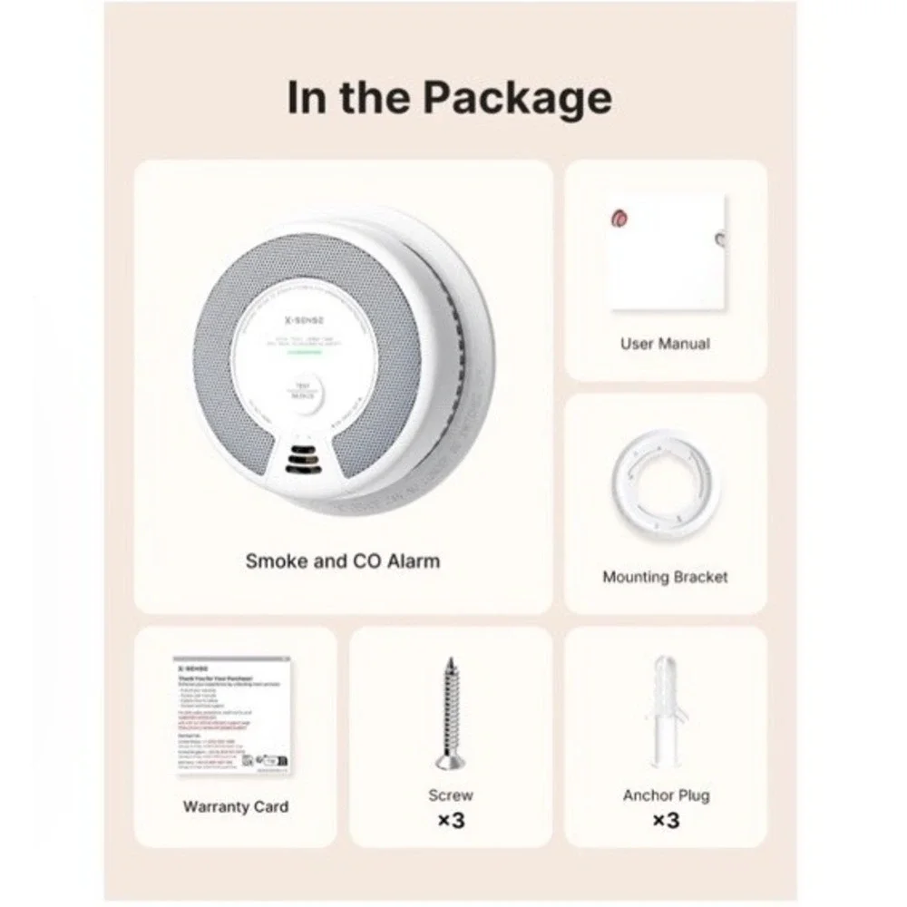 X-SENSE SC06-W Wireless Interlinked Smoke & Carbon Monoxide Detector 3-Pack